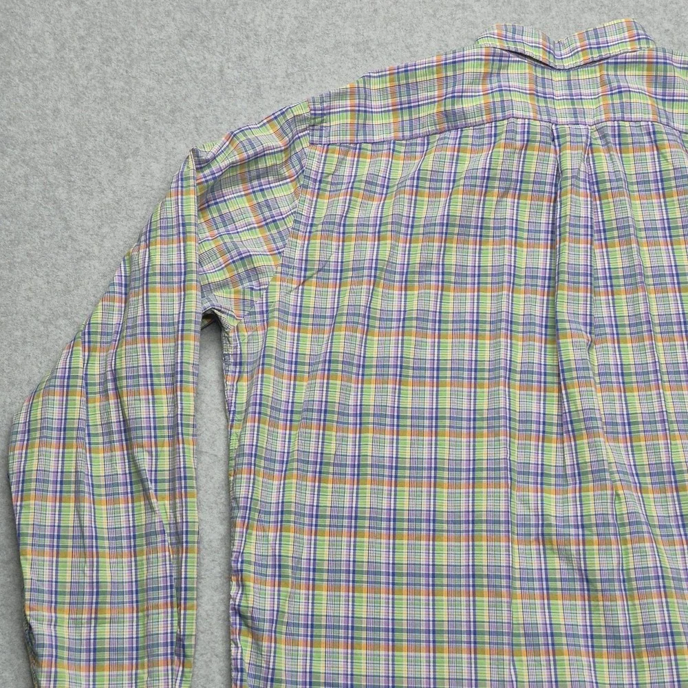 Polo Ralph Lauren Shirt Mens L Tall LT Classic Fit Plaid Long Sleeve Cotton
